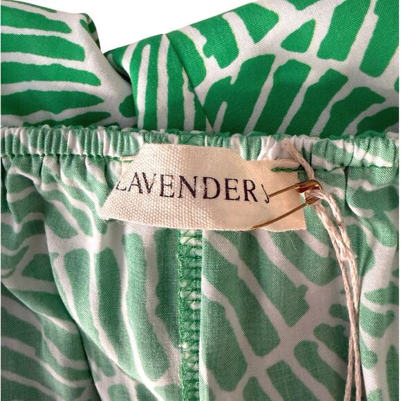 NWT LAVENDER J Green tropical maxi dress size large - Picture 2 of 6